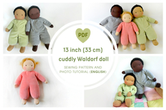 Waldorf cuddly doll 13 inch/33 cm tall, PDF pattern Product Image 1