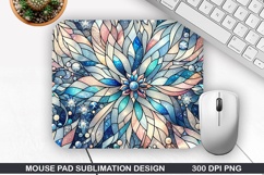 Mouse Pad Sublimation, Winter Flower Mouse Pad PNG Design Product Image 1