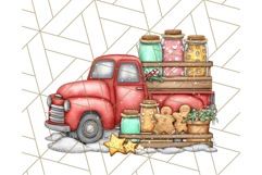 Vintage Christmas Truck Clipart PNG, Retro Holiday Vehicle Product Image 5