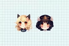 Kawaii clipart, Chibi clipart, 27 PNG Digital download Product Image 10