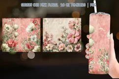 Shabby Chic Pink Floral 20oz Tumbler Art Product Image 2