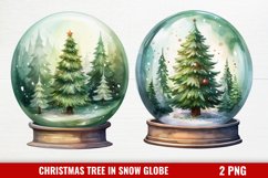 Christmas Tree in Snow Globe Clipart, Product Image 1