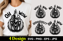 Chicken Oh Wow Seriously SVG PNG Product Image 1