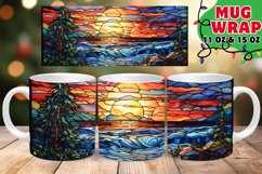 STAINED GLASS FESTIVE JOY 11OZ 15OZ MUG WRAP Product Image 1
