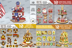 3D Tiered tray Mega bundle lasercut. Seasonal home decor SVG Product Image 4