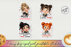 Funny Big-Eyed Girl Stickers PNG Product Image 1