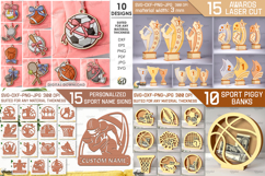 3D Sports Mega Bundle Laser cut. Sport home decor SVG Product Image 4