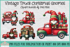 Vintage Truck Christmas Gnomes | Christmas Clipart Product Image 1