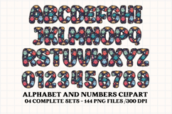 CUTE MONSTER SCHOOL Alphabet A-Z Numbers Clipart PNG 300 DPI Product Image 3