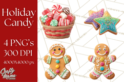 Christmas Candy Clipart PNG, Realistic Holiday Treats Product Image 1
