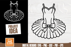 Ballet Dress Outline svg cut file for girls room decor Product Image 1