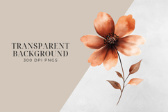 Watercolor Terracotta Flowers Clipart, PNG. Product Image 2