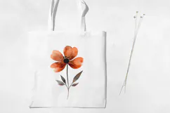 Watercolor Terracotta Flowers Clipart, PNG. Product Image 3