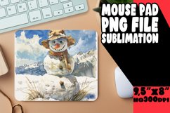 Sunny Snowman Bliss: Holiday Mouse Pad PNG Product Image 1
