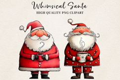 Whimsical Santa Clipart | Cute Christmas Santa PNG Product Image 1