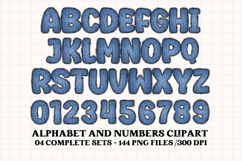Knitted Alphabet png clipart, knitted texture doodle letters Product Image 3