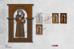 Multilayer San Antonio Padua SVG Laser Cut File 3D Layered Product Image 7