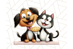 Dog and Cat Friends PNG, Cute Pet Clipart, Funny Animal Art Product Image 5
