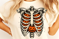 Ribcage Pumpkins PNG, Halloween Skeleton Ribcage PNG, Boo Product Image 3