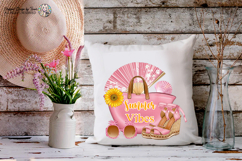 Summer Vibes Pink Beach Bag Fashion Clipart Sublimation PNG Product Image 10