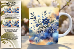 Gift 15oz Mug Wrap Png Design , Watercolor Patter Product Image 1