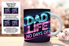 Sublimation 15oz Mug Wrap Png Design , Father's Day Product Image 1