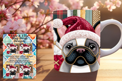 Stylish 11oz Mug Wrap Png Design , Holiday Pets Product Image 1