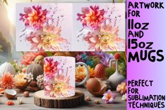 Floral Harmony: Sublimation Design Mug Wrap 11oz 15oz Product Image 1