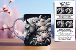 Floral 15oz Mug Wrap Png Design , Horse Product Image 1
