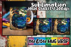 Landscape Beauty: Stained Glass Mug Wrap Art 11oz/15oz Product Image 1