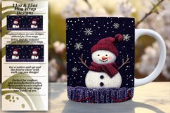 Unique 15oz Mug Wrap Png Artwork , Snowman Product Image 1
