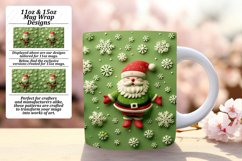 3D Santa Claus Mug Wrap for Sublimation - Christmas 11oz Product Image 1