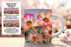 Vivid 15oz Mug Wrap Png Artwork , Flowers Product Image 1