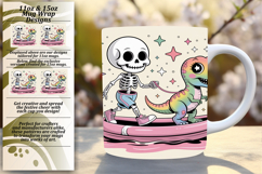 SLEEK PNG Mug Wrap Design 11oz , Funny Skeleton Product Image 1