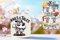 FASHIONABLE PNG for 15oz Mug Wrap , Funny Ghost Product Image 1