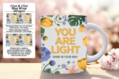 Bold 15oz Mug Wrap Png Template , Flower Quote Product Image 1