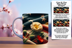 Dynamic 15oz Mug Wrap Png Artwork , USA Flag Product Image 1