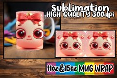 11oz 15oz Mug Wrap 3D Christmas Characters Design Product Image 1