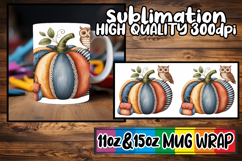 Wholesome vibes 11oz 15oz sublimation wrap, Pumpkin Watercol Product Image 1