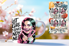 Nature 15oz Mug Wrap Png Design , Just A Girl Product Image 1