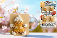 Holiday 3D Gingerbread Mug Wrap | 11oz/15oz Sublimation Product Image 1