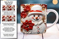 Glossy Elegance in 3D Snowman Christmas Mug Wrap Product Image 1