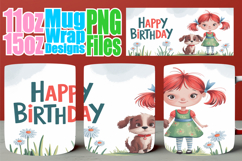 Lively afternoons 11oz 15oz sublimation wrap, Birthday Girl Product Image 1