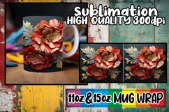 Exquisite 3D Flower Mug Design - 11oz/15oz Sublimation Product Image 1