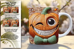 Custom 11oz Mug Wrap Png Artwork , Cute Pumpkin Product Image 1