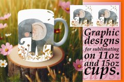 15x Boho Animals Mug Wrap Bundle PNG, Bunny PNG, 11oz 15oz Product Image 6