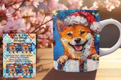Festive Winter Mug Wrap Sublimation Peeking Dog Design 11oz Product Image 1