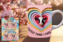 Whimsical 15oz Mug Wrap Png Template , Cute Cow Product Image 1