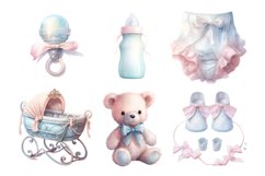 Pastel Baby Shower Clipart Bundle, Set of 20 Png Product Image 3