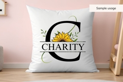 Sunflower Split Monogram PNG - 26 Letter Floral Alphabet Product Image 7